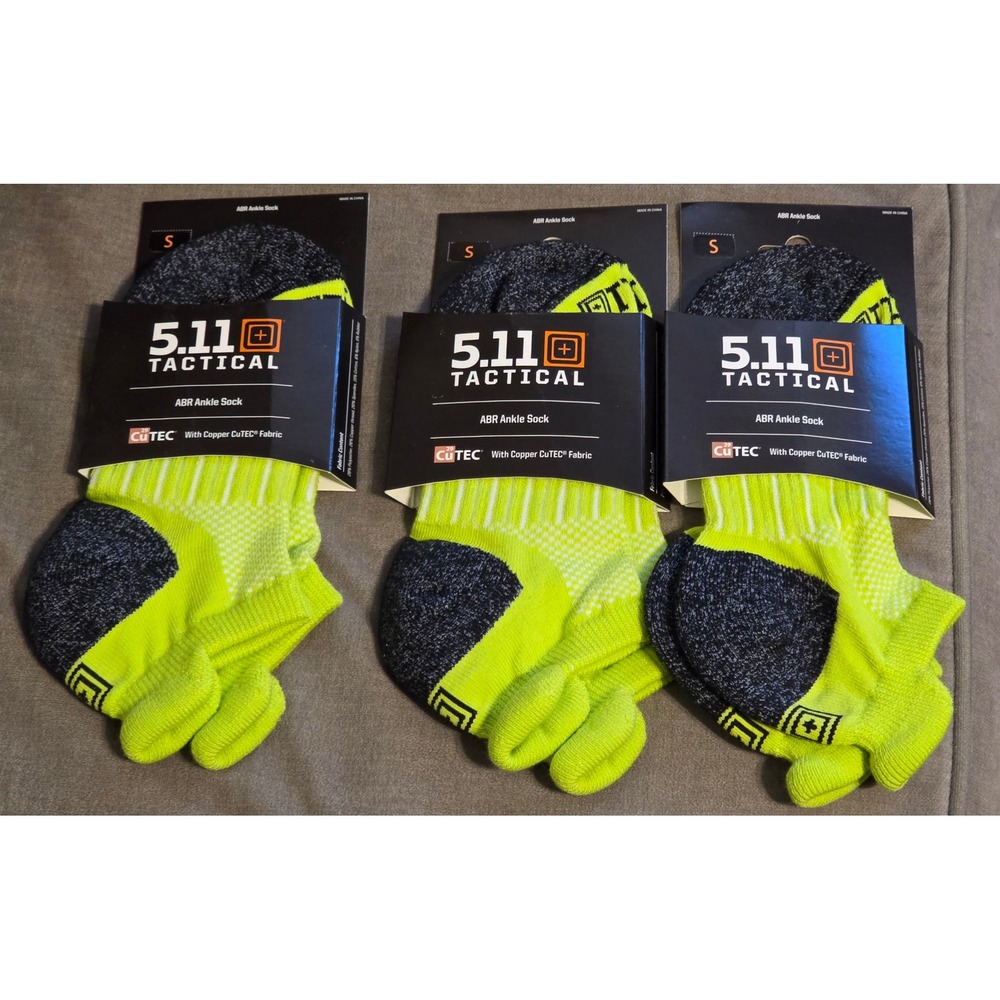 511 Tactical ABR Training‎ Socks Size S CuTec Copper Fabric Ankle 3 Pack